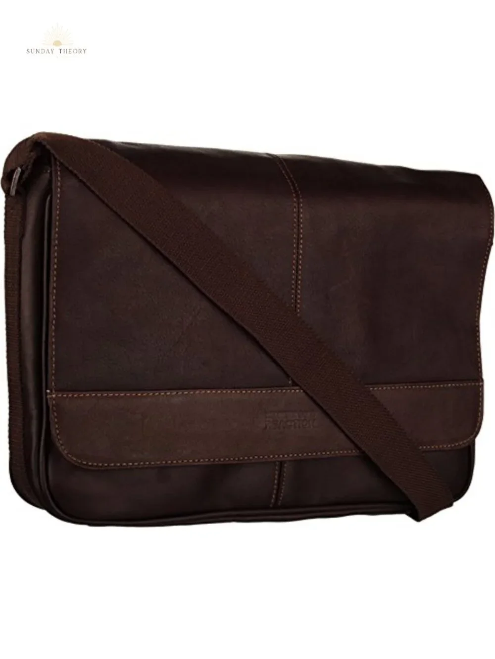 Full-Grain Colombian Leather Slim Messenger Bag Laptop Travel